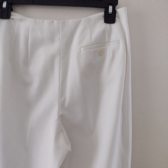 Talbots Petites Stretch Vintage White Wide Leg Lined Pants Size 10p - Picture 9 of 14